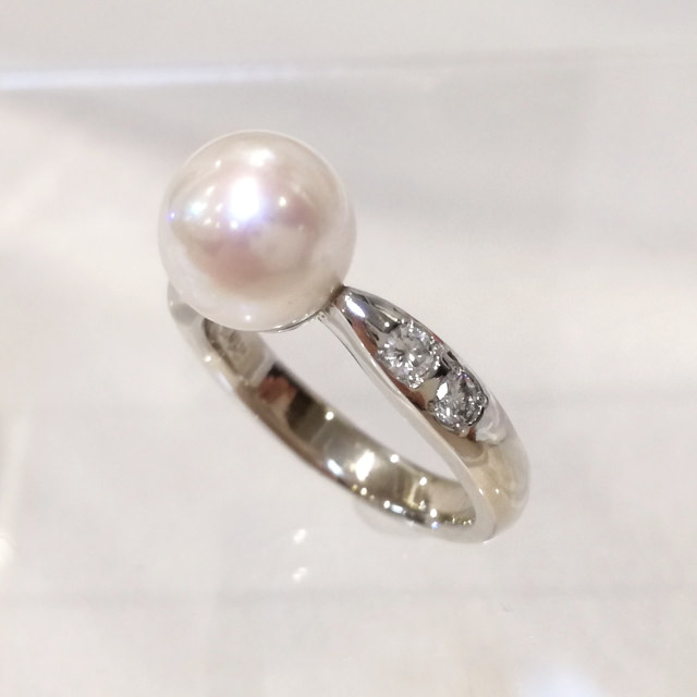 [R310166] Pt900白色真珠リングのオーダーリフォーム @ ジュエリー優／横浜指輪工房