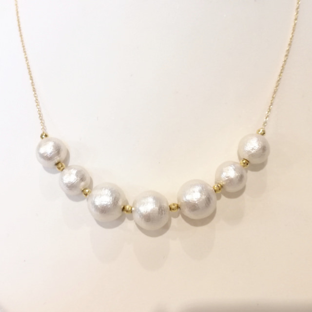 [R320012] K10YG白色真珠ネックレスのオーダーリフォーム @ ジュエリー優／横浜指輪工房